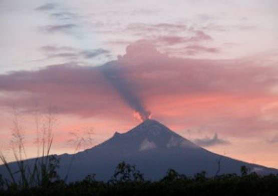 Der noch aktive Vulkan Popocatépetl